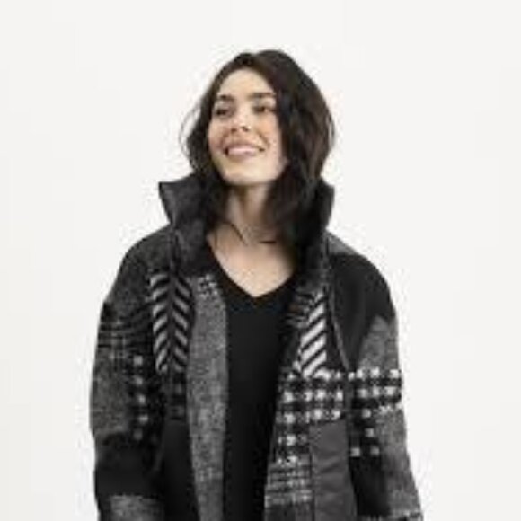 NWOT Renuar R3796 Brushed Patchwork Wool Blend Jacket - Small - Picture 1 of 15